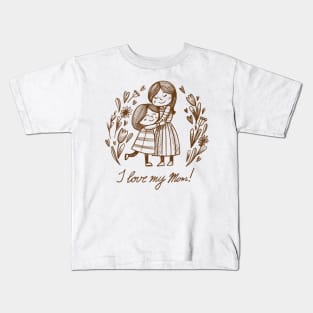 i love my mom Kids T-Shirt